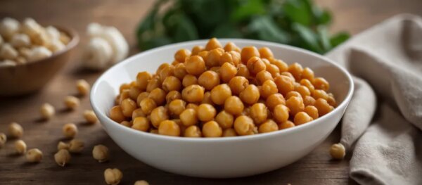 Plato con garbanzos cocidos