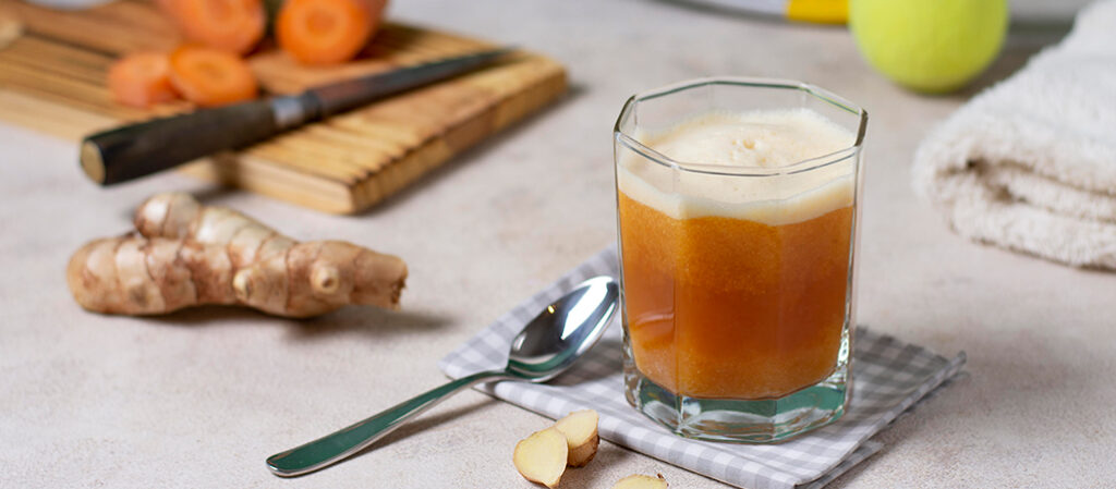 Beneficios de shots de jengibre con zanahoria