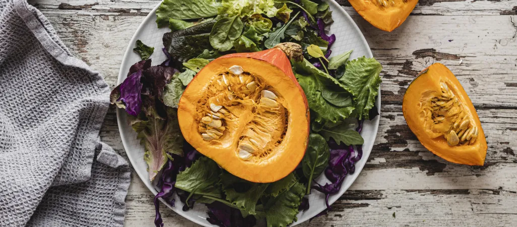 mejores recetas con tahini: ensalada de calabaza